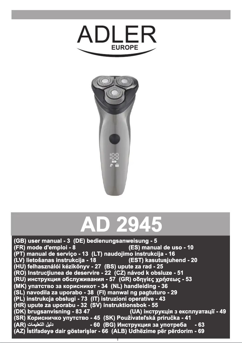 Image de la première page du manuel de l'appareil AD 2945