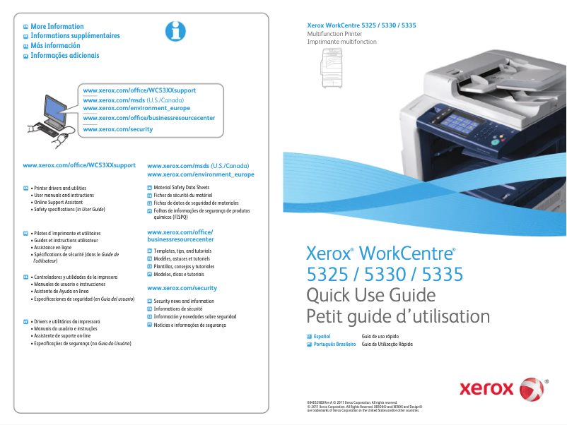 Page 1 de la notice Manuel utilisateur Xerox WorkCentre 5330