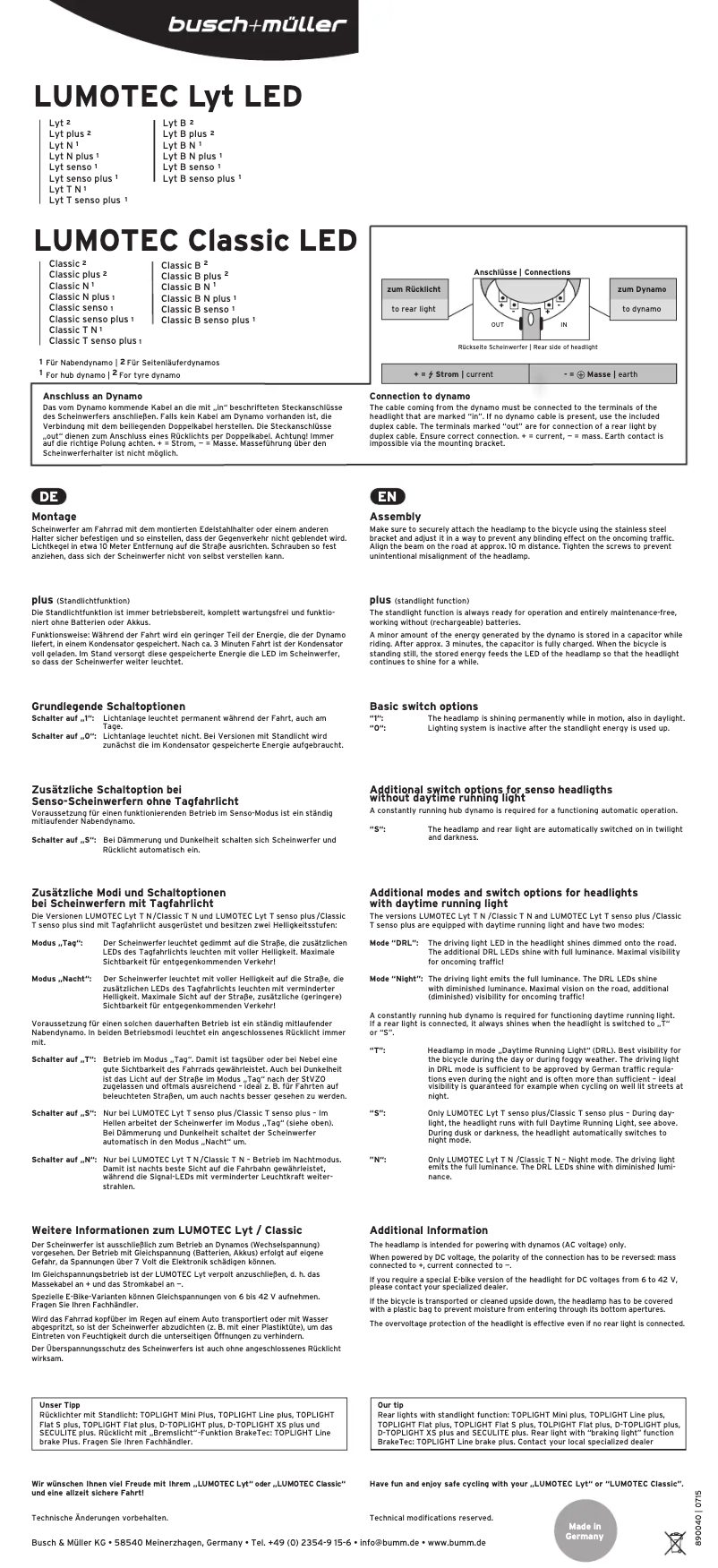 Image de la première page du manuel de l'appareil LYT