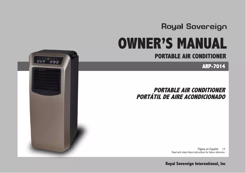 Page n°1 - Manuel utilisateur Royal Sovereign ARP-7014