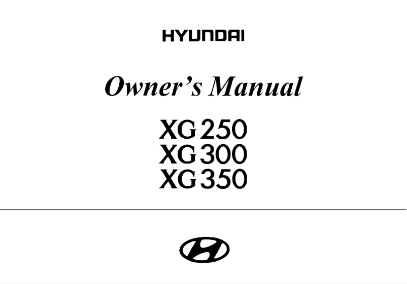 Page 1 de la notice Manuel utilisateur Hyundai Grandeur (2003)