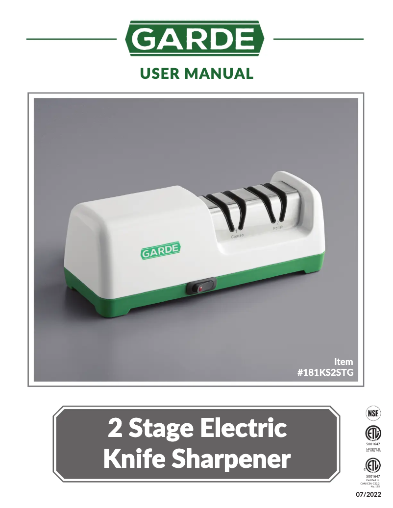 Image de la première page du manuel de l'appareil 181KS2STG