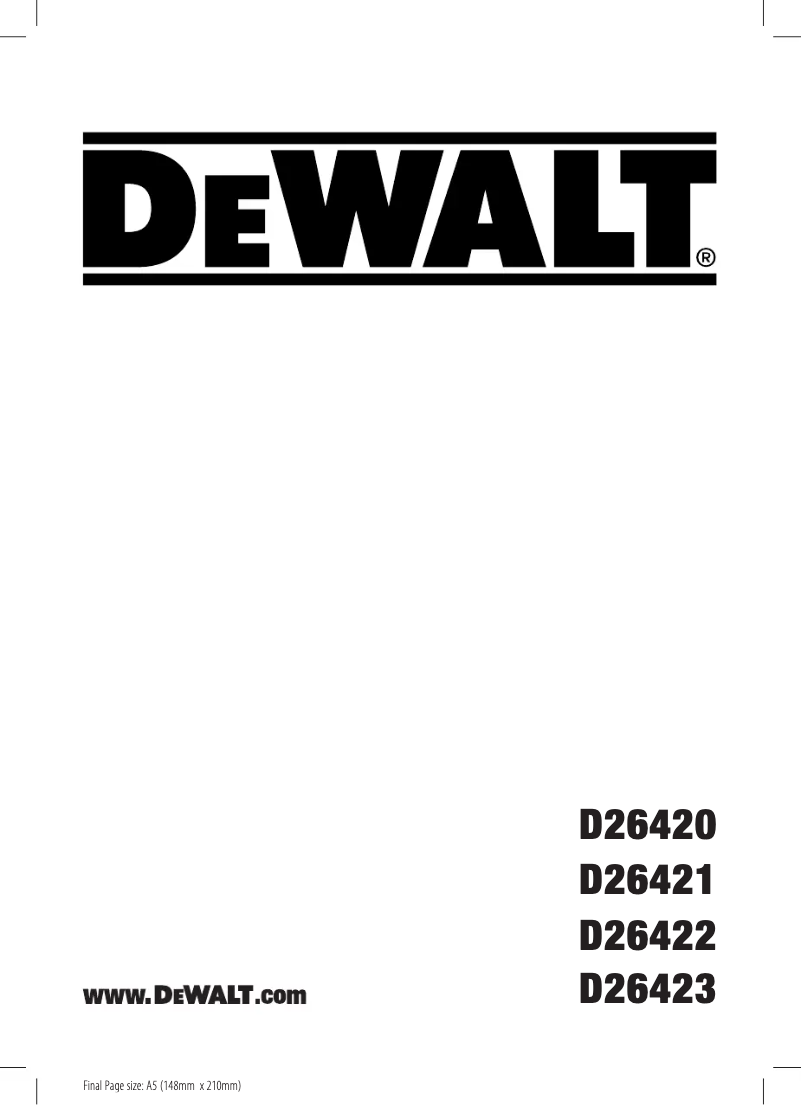 Página 1 del manual Manual de usuario DeWalt D26421