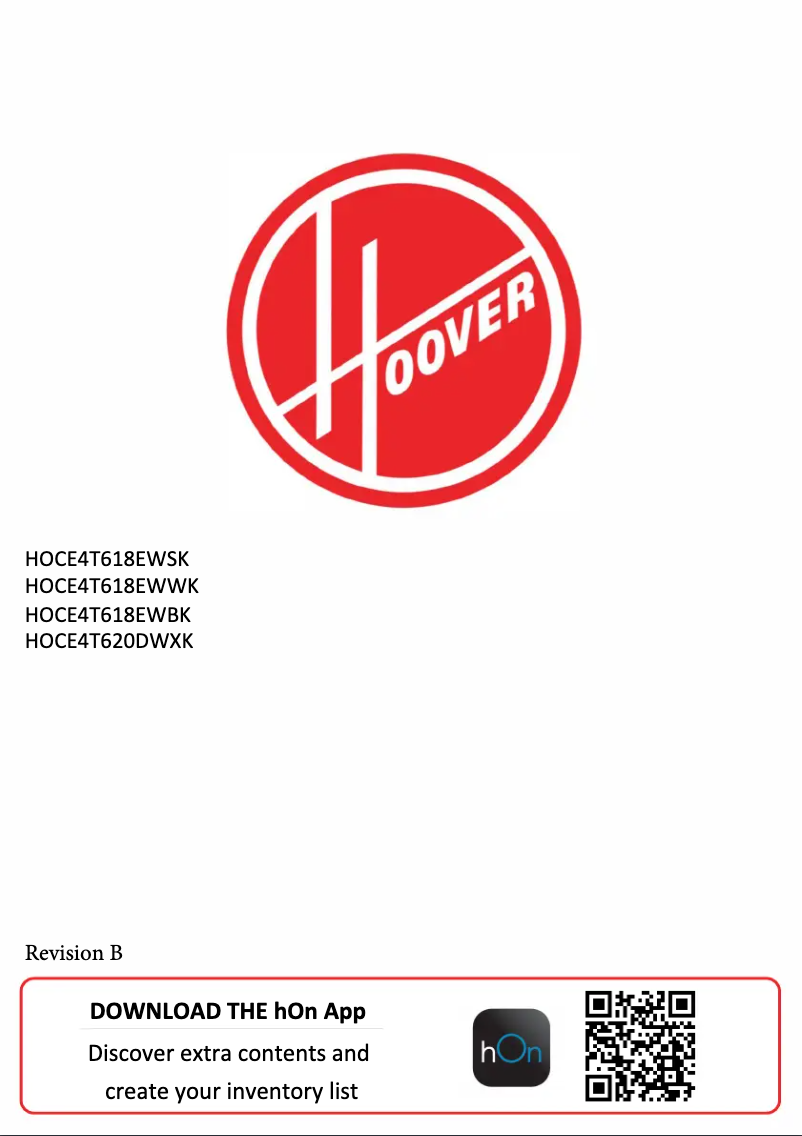 Page n°1 - Manuel utilisateur Hoover HOCE4T618EWWK