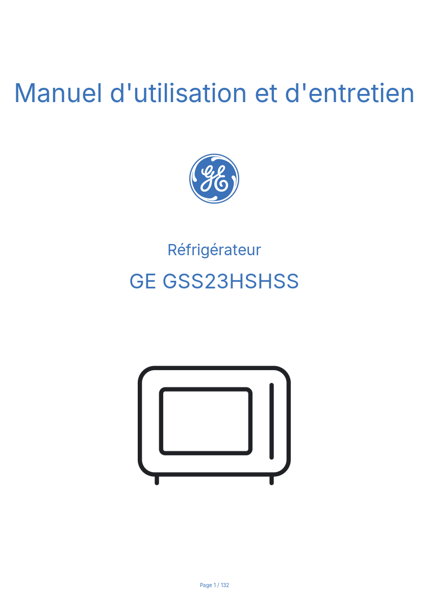 Image de la première page du manuel de l'appareil GSS23HSHSS