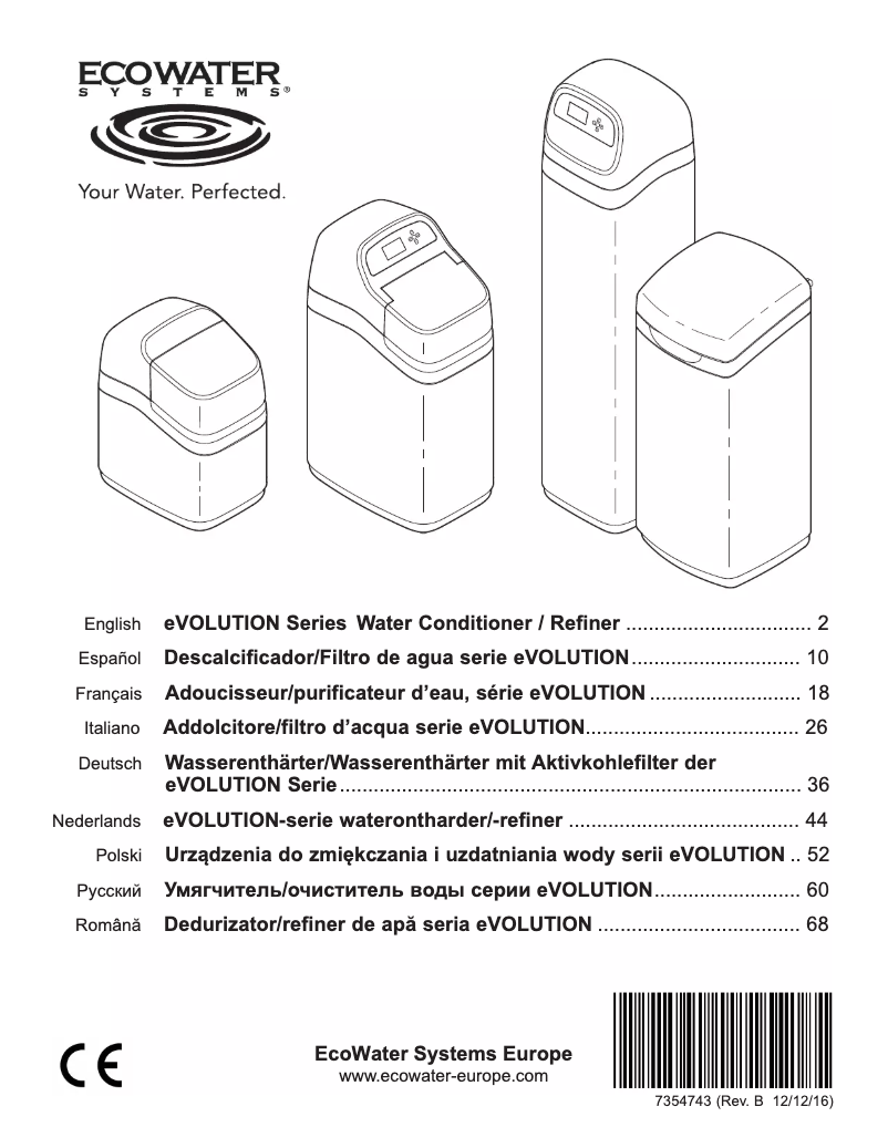 Page 1 de la notice Manuel utilisateur Ecowater eVOLUTION Power 500