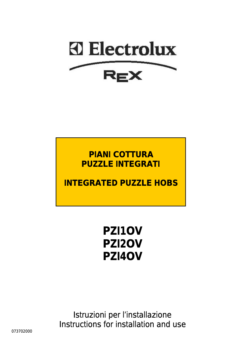 Page n°1 - Manuel utilisateur Rex PZI4OV