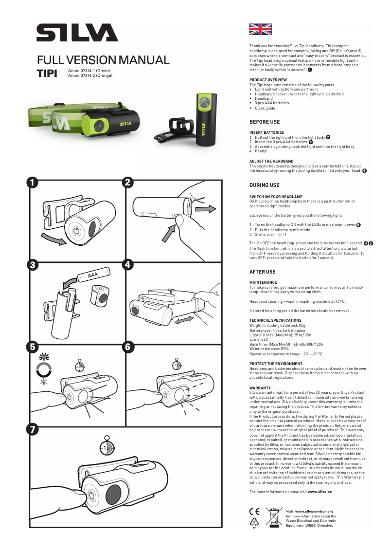 Page 1 de la notice Manuel utilisateur Silva Schneider Tipi