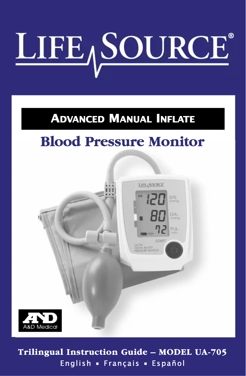 Page n°1 - Manuel utilisateur A&D Medical UA-705