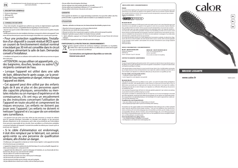Page 1 de la notice Manuel utilisateur Calor Instant StraightCF5712C0