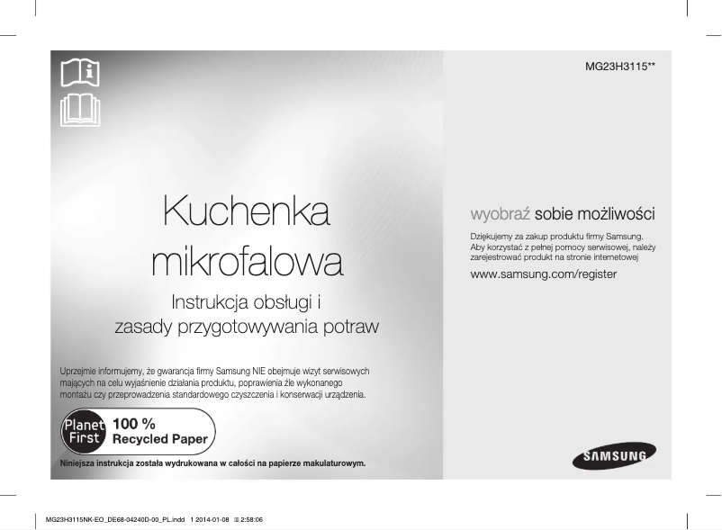 Page n°1 - Manuel utilisateur Samsung MG23H3115NK