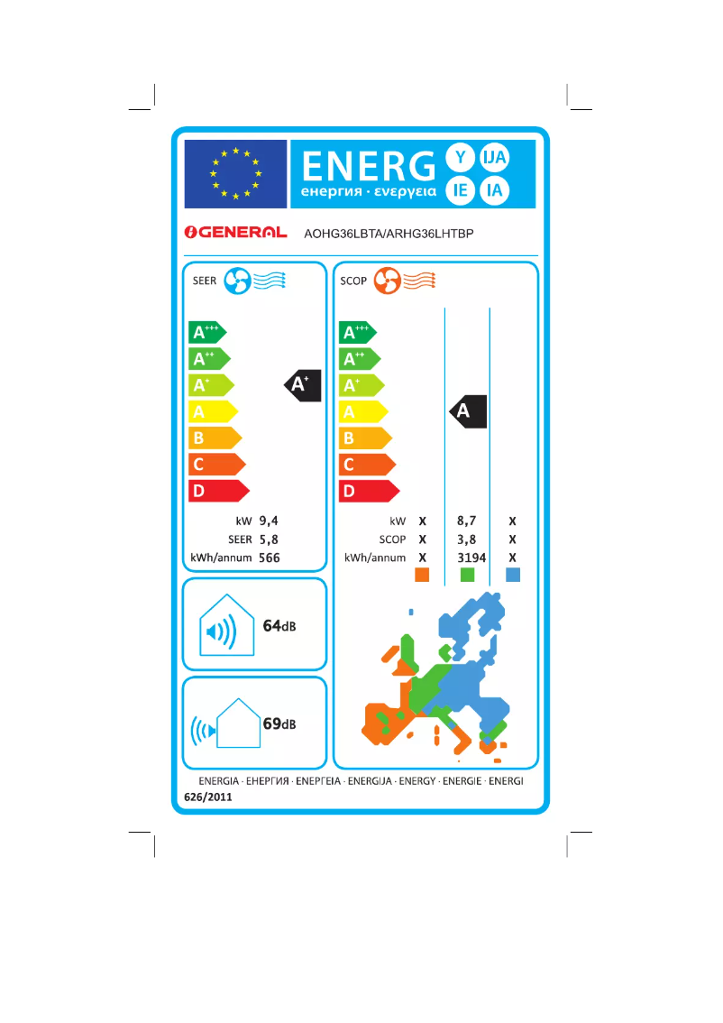 Image de la première page du manuel de l'appareil ARHG36LHTBP