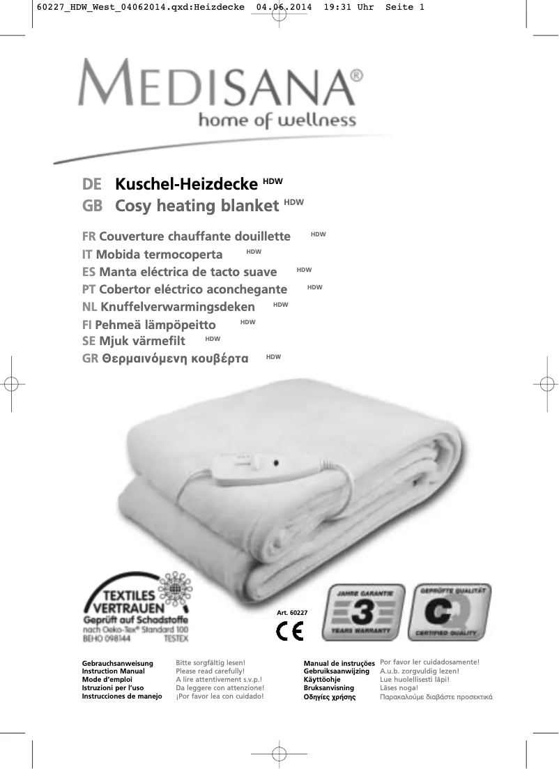 Image de la première page du manuel de l'appareil HDW