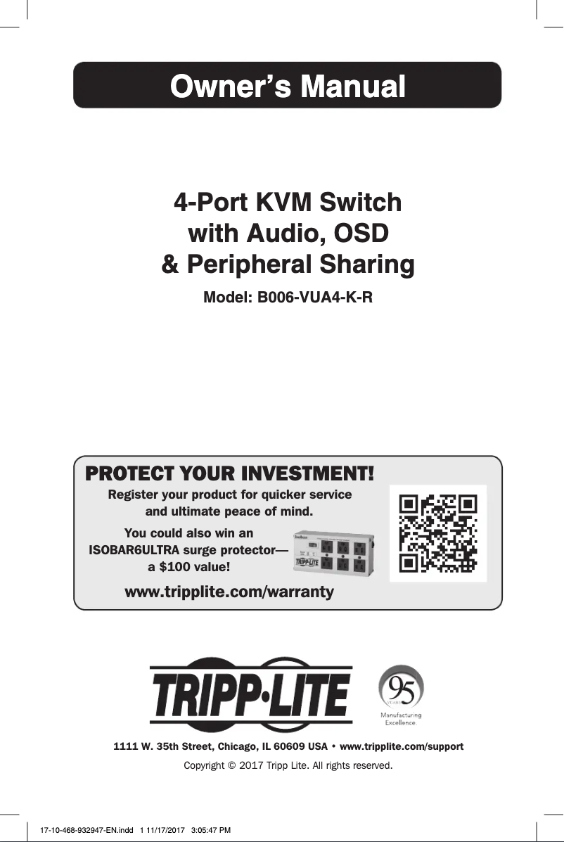 Page n°1 - Manuel utilisateur Tripp Lite B006-VUA4-K-R