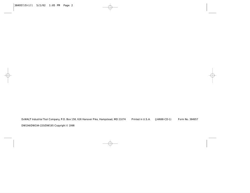 Image de la première page du manuel de l'appareil DW194