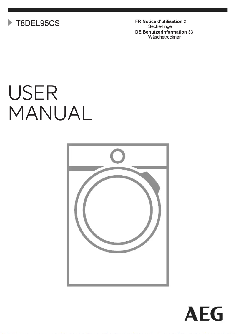 Image de la première page du manuel de l'appareil T8DEL95CS