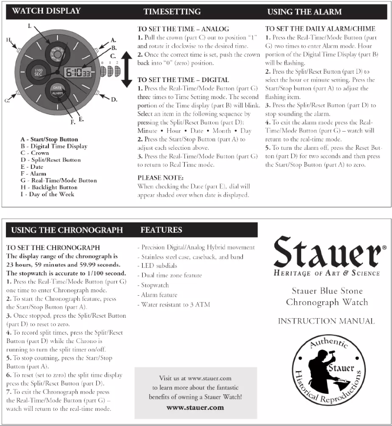 Page n°1 - Manuel utilisateur Stauer 33208