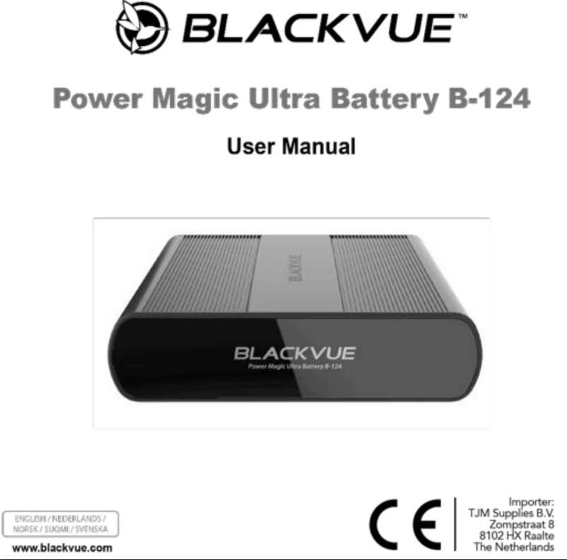 Page 1 de la notice Manuel utilisateur BlackVue Power Magic Ultra Battery B-124