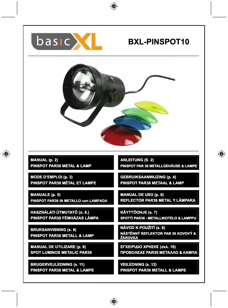 Page 1 de la notice Manuel utilisateur basicXL BXL-PINSPOT10