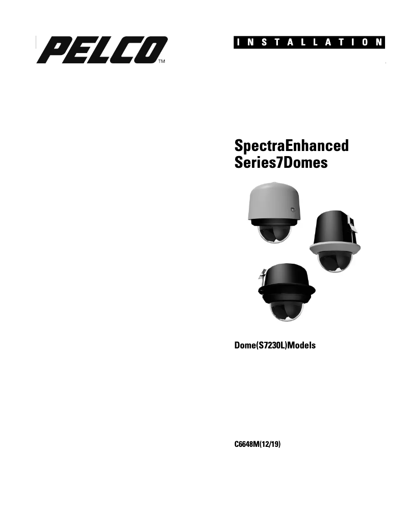 Image de la première page du manuel de l'appareil Spectra Enhanced S7230L-YB1