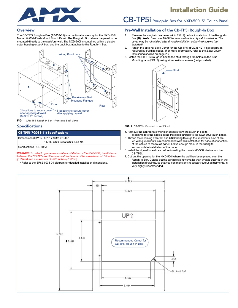 Imagen de la primera página del manual del dispositivo CB-TP5ib