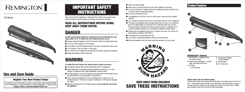 Page 1 de la notice Manuel utilisateur Remington S7311