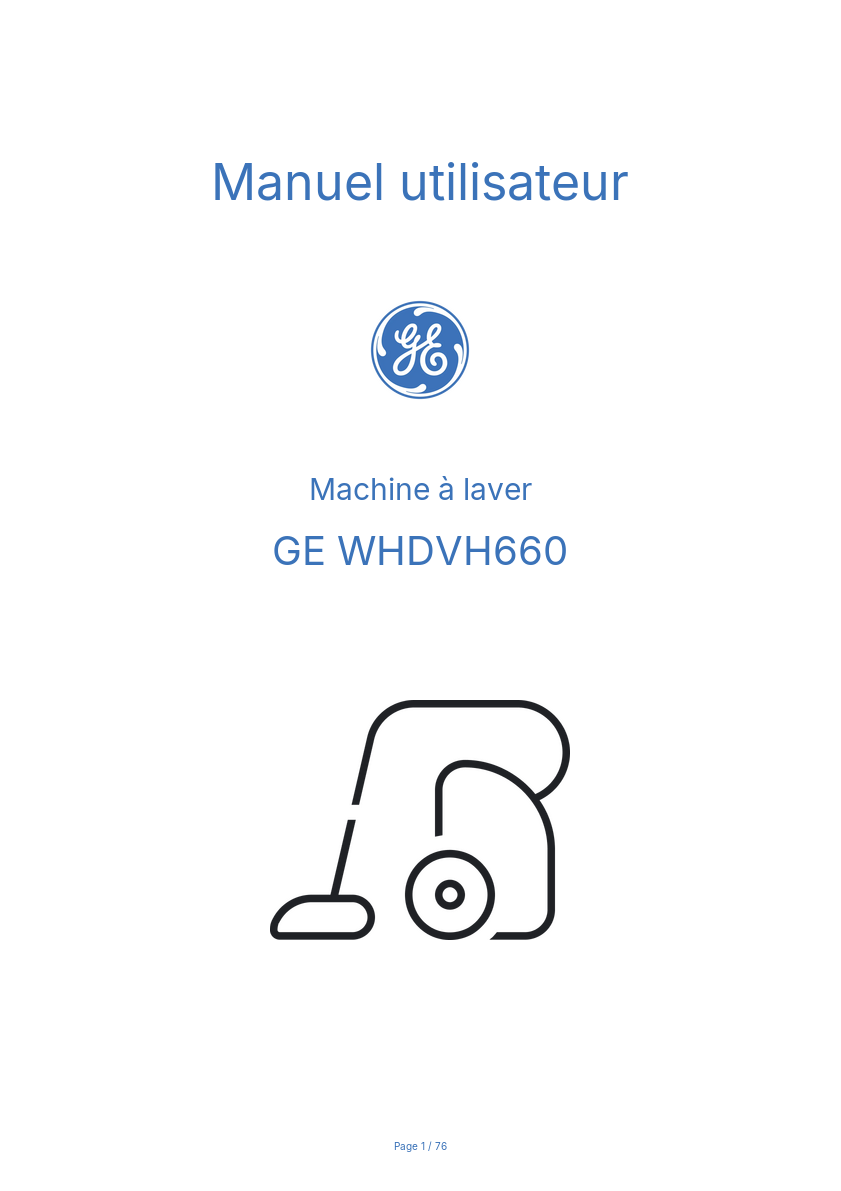 Image de la première page du manuel de l'appareil WHDVH660