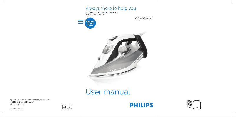 Image de la première page du manuel de l'appareil PerfectCare Azur GC4918