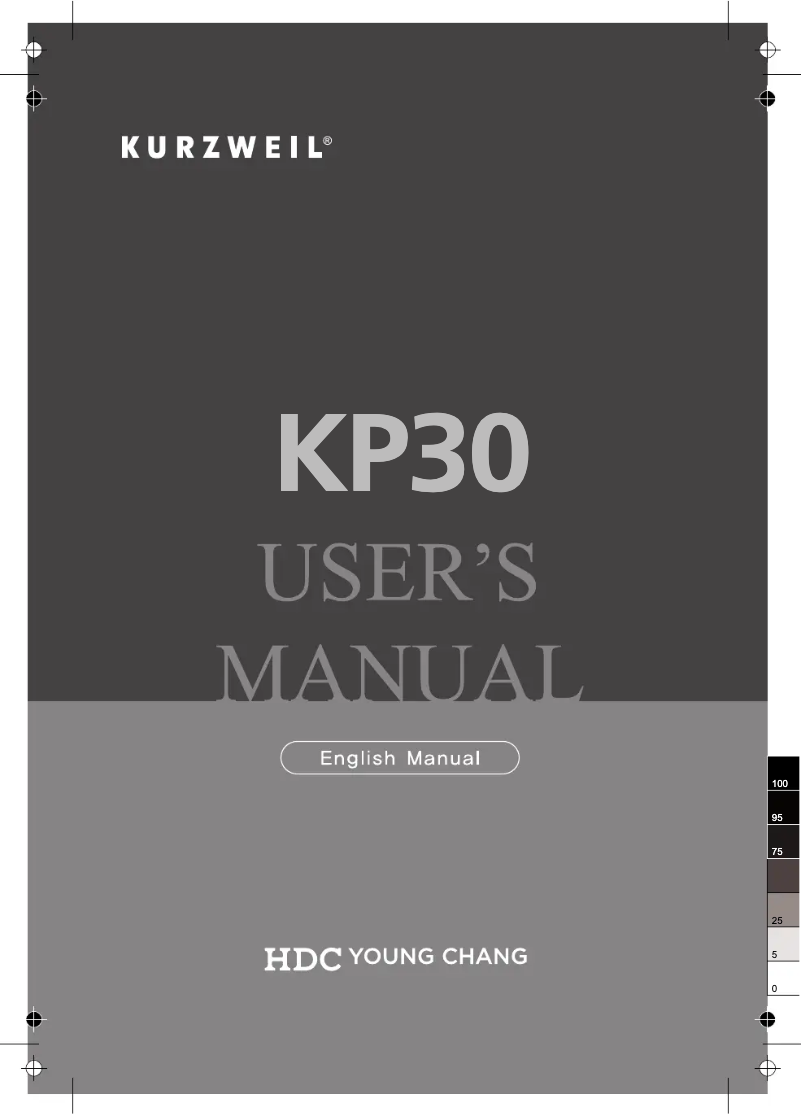 First page image of the manual for KP30