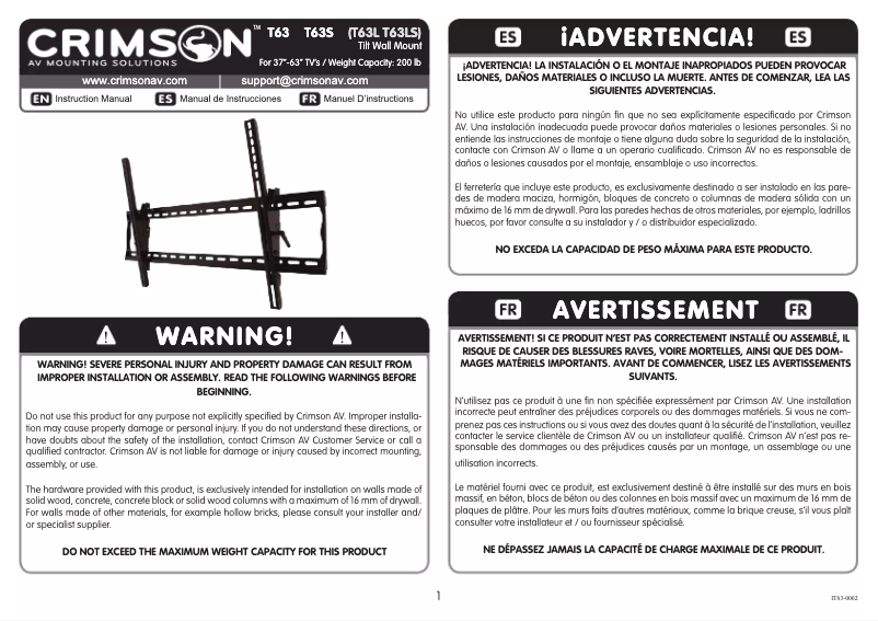 Página 1 del manual Manual de usuario Crimson TE63LL