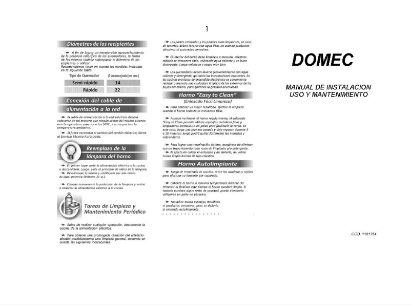 Page n°1 - Manuel utilisateur Domec CTOBAV