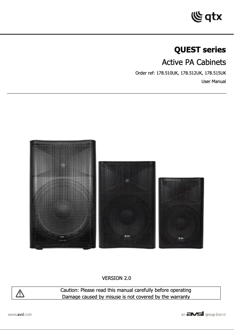 Page 1 de la notice Manuel utilisateur Qtx QUEST-12A