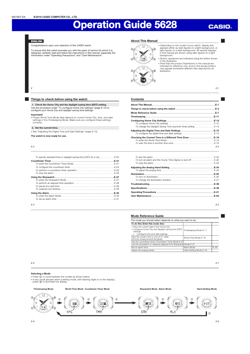 Page 1 de la notice Manuel utilisateur Casio Baby-G BGA-260SC-4AER