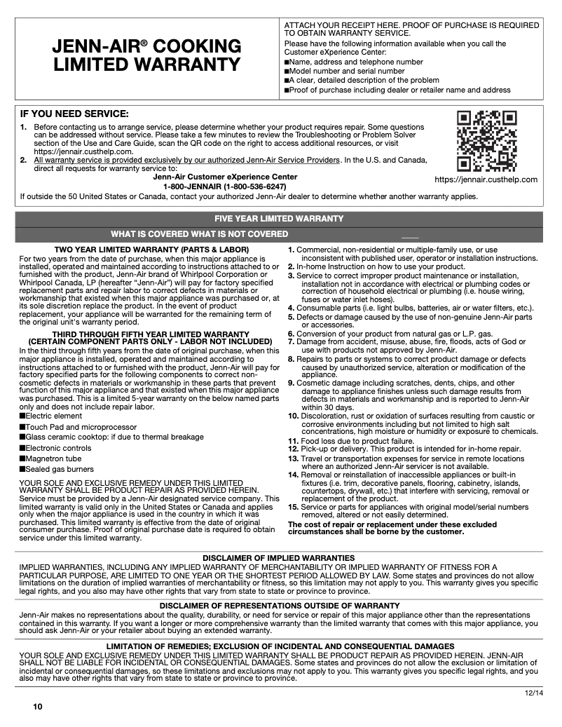 Image de la première page du manuel de l'appareil JGC2530EB