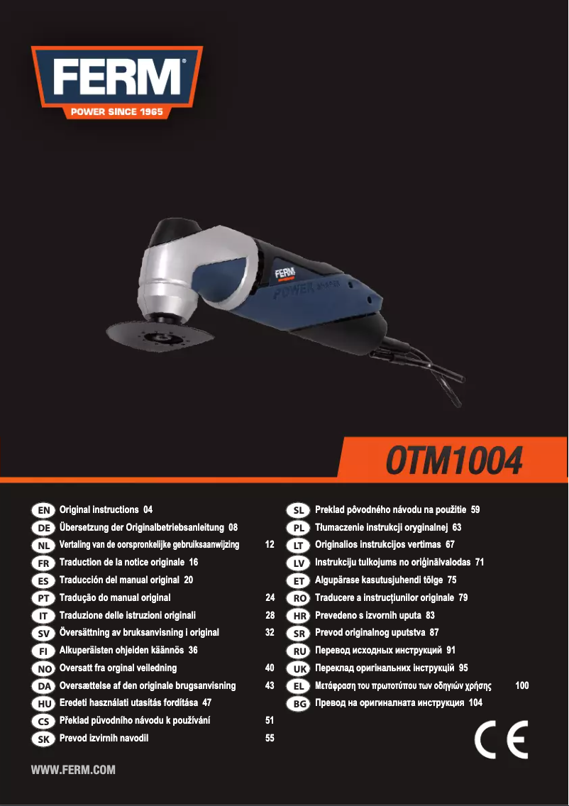 Page n°1 - Manuel utilisateur Ferm OTM1004