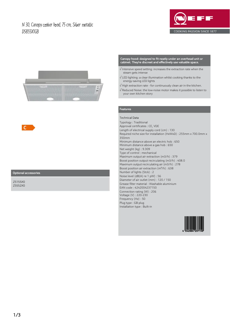 Image de la première page du manuel de l'appareil D5855X1GB