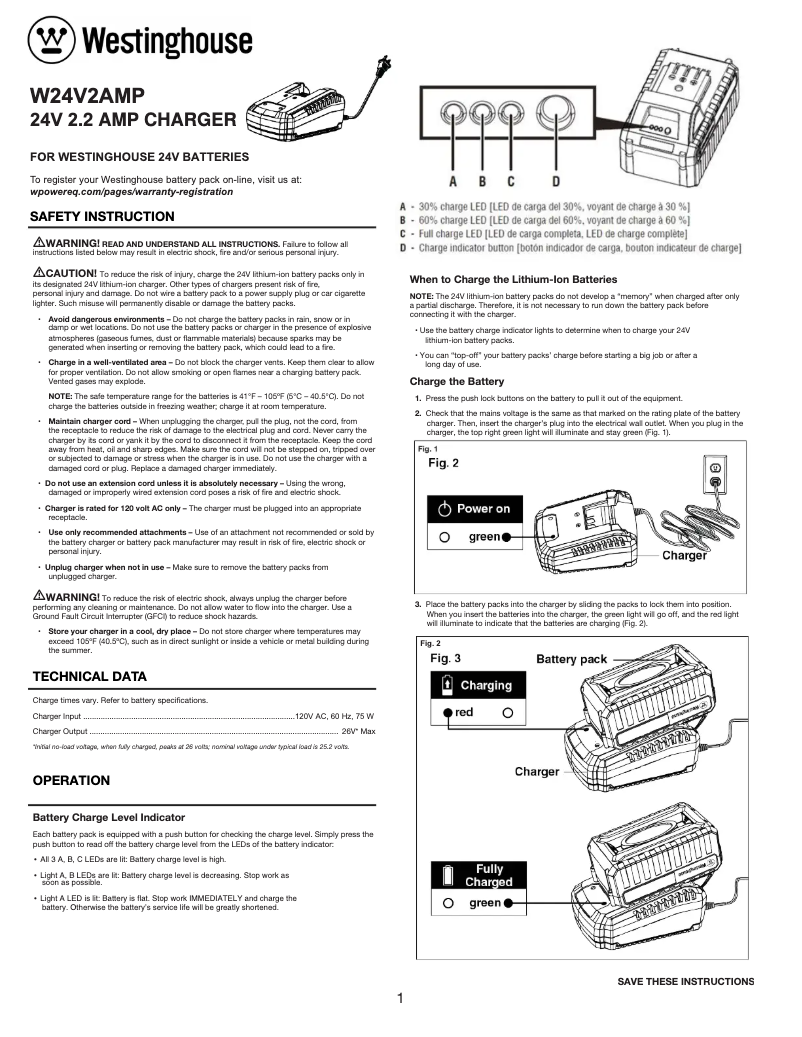 Image de la première page du manuel de l'appareil W24V2AMP