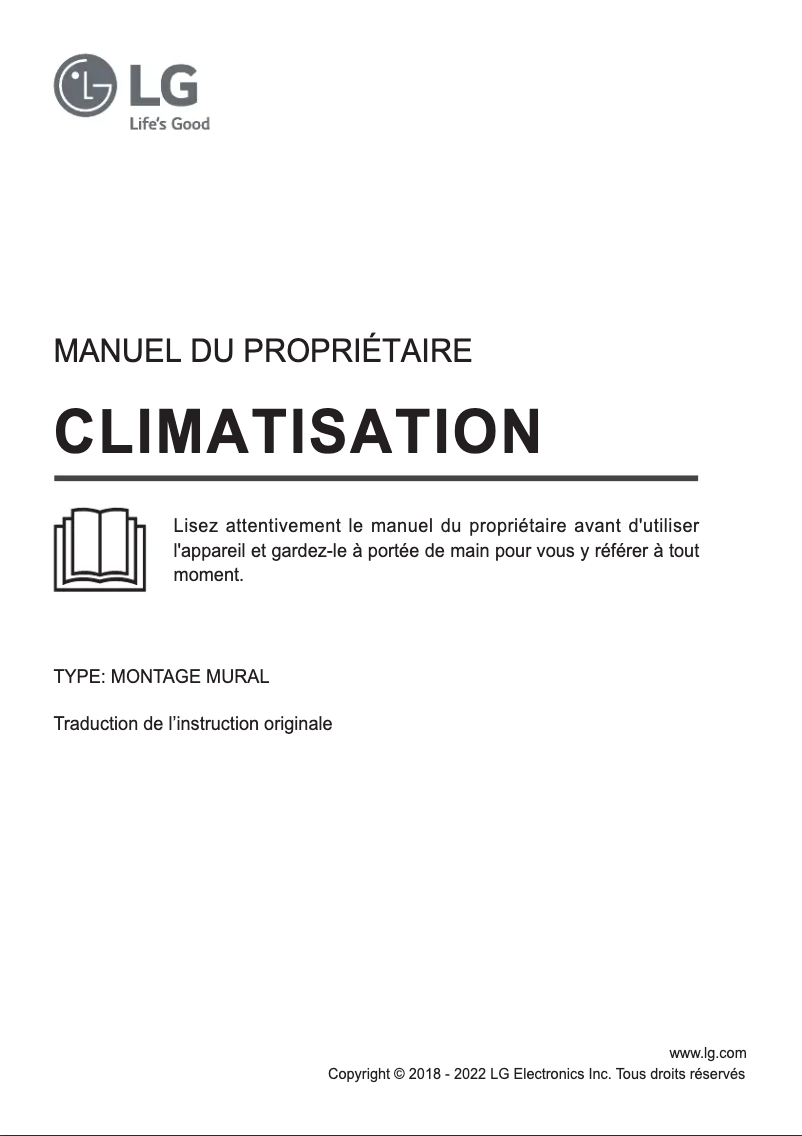 Page 1 de la notice Manuel utilisateur LG DC09RT