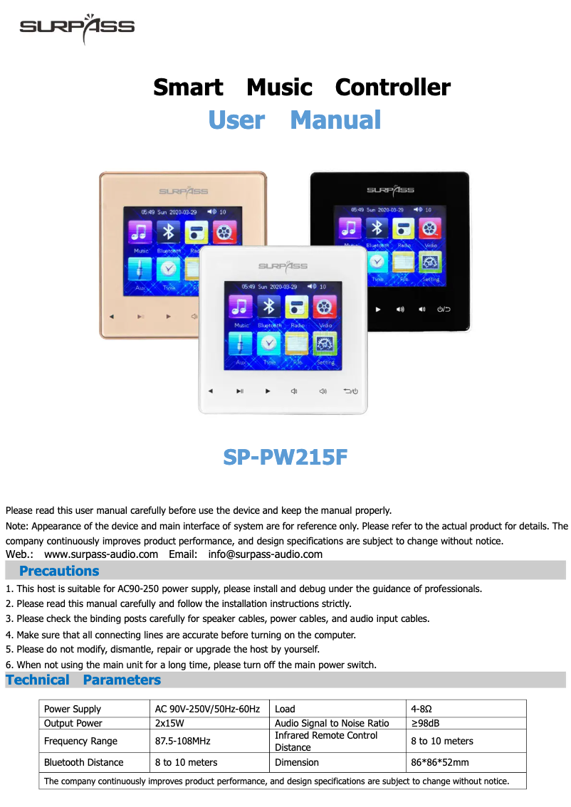 Page 1 de la notice Manuel utilisateur Pure Acoustics Jolt X225D