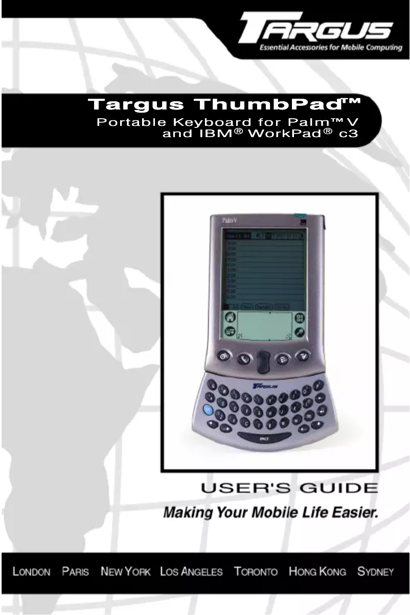 Page 1 de la notice Manuel utilisateur Targus ThumbPad Keyboard PA790U