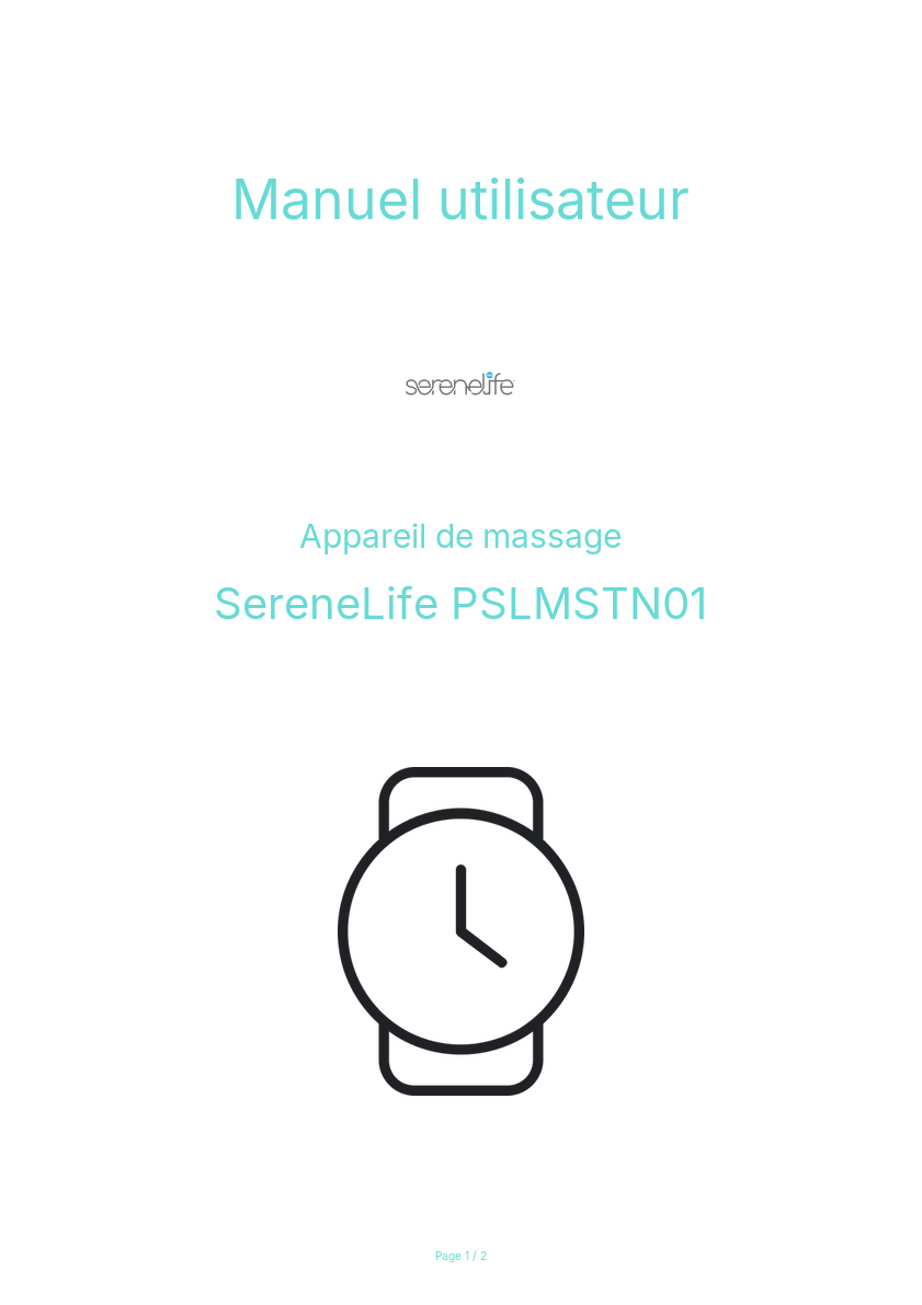 Image de la première page du manuel de l'appareil PSLMSTN01