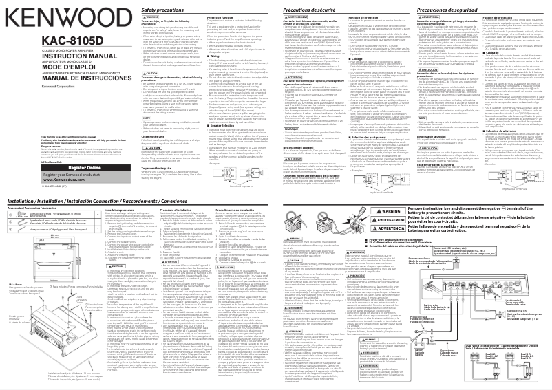 Imagen de la primera página del manual del dispositivo KAC-8105D