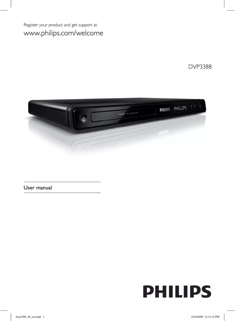 Page 1 de la notice Manuel utilisateur Philips DVP3388