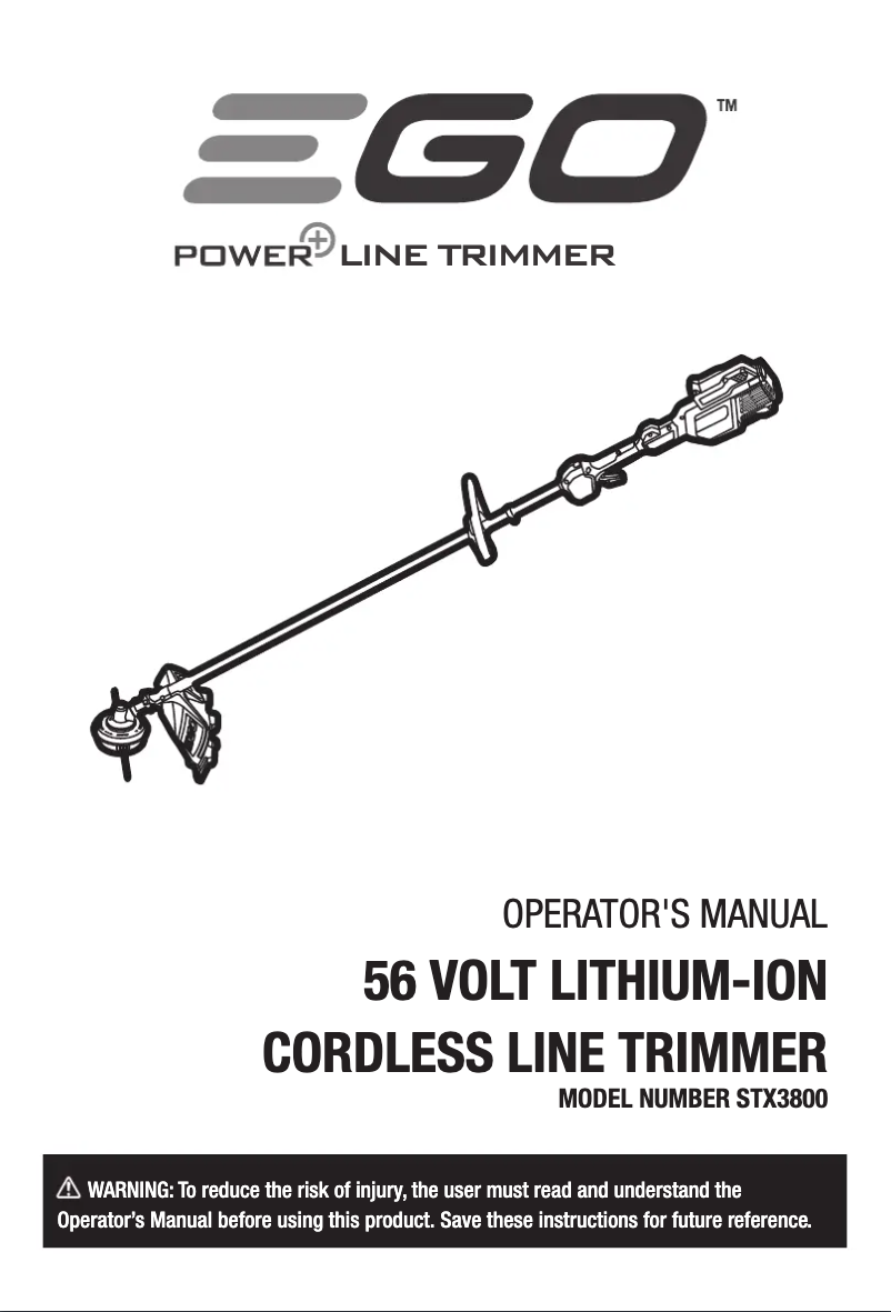 Page 1 de la notice Manuel utilisateur EGO Power+ STX3800