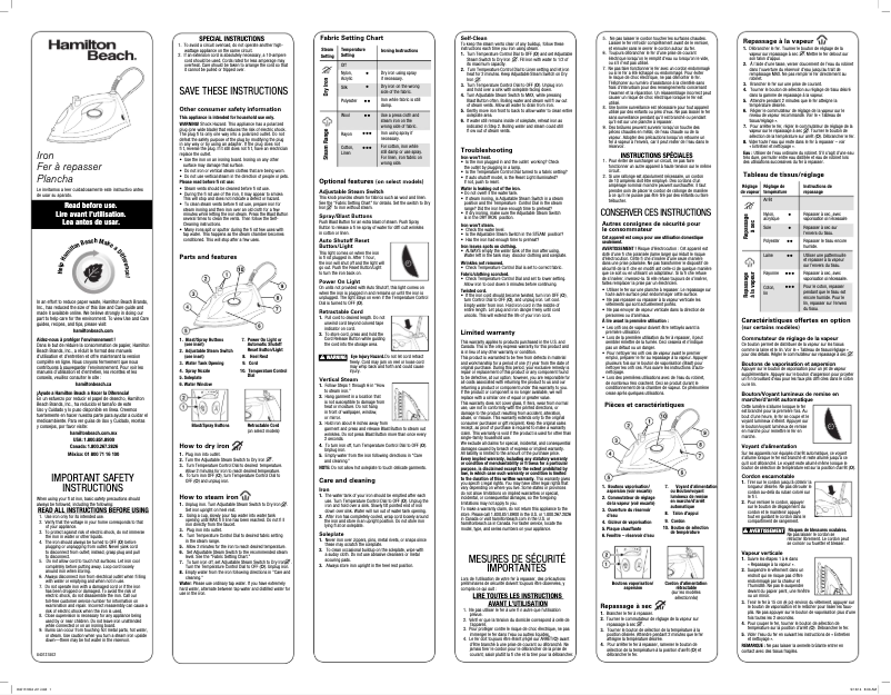 Page 1 de la notice Mode d'emploi Hamilton Beach 14210R