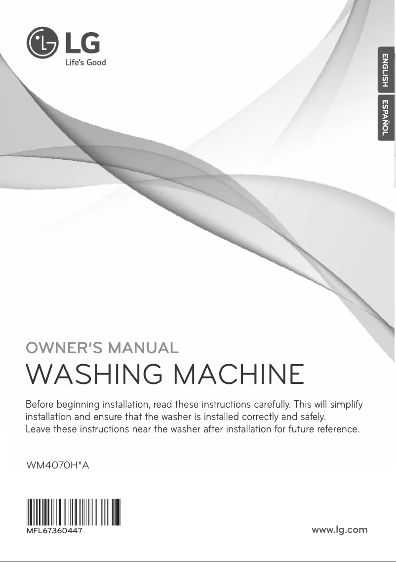Page n°1 - Manuel utilisateur LG WM4070HWA