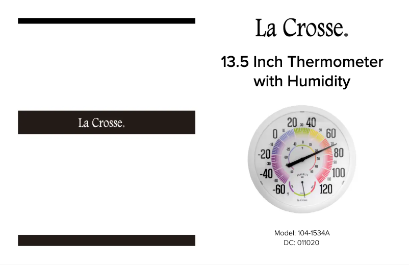 Page n°1 - Manuel utilisateur La Crosse Technology 104-1534A