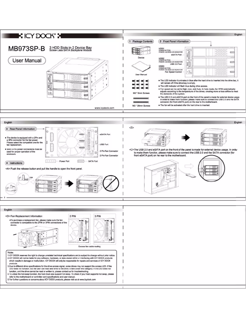 Página 1 del manual Manual de usuario Icy Dock MB973SP-B