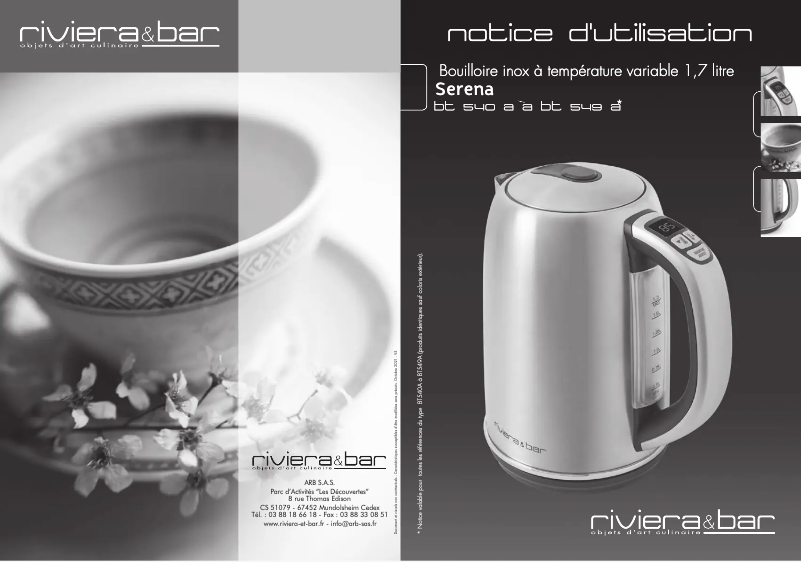 Page n°1 - Manuel utilisateur Riviera & Bar BT549A