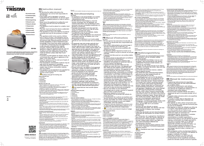 Page 1 de la notice Manuel utilisateur TriStar BR-1026